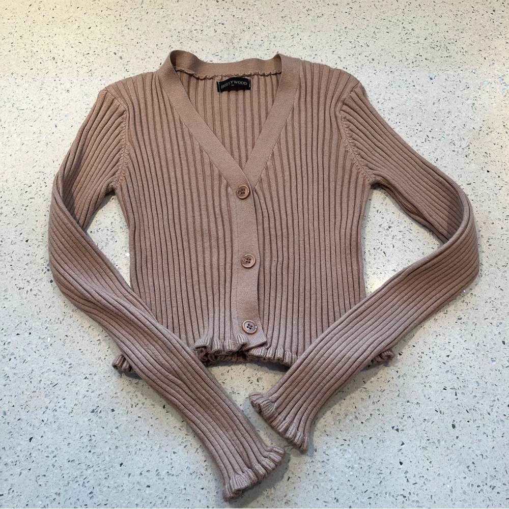 Hollywood Boutique Button up Ribbed Sweater